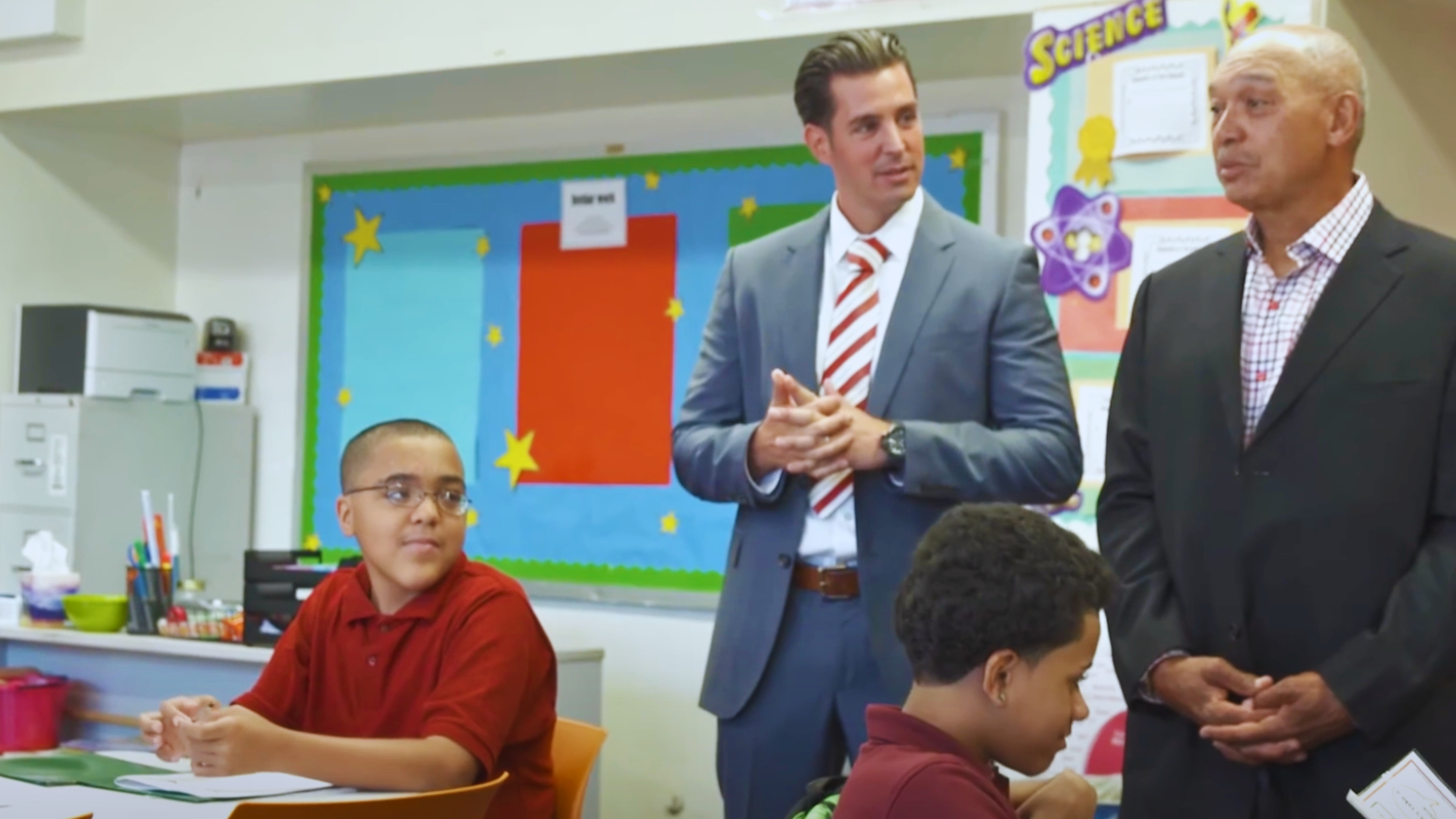 CAMPAIGN 44 Part I: Reggie Jackson visits school in the Bronx participating in Campaign 44