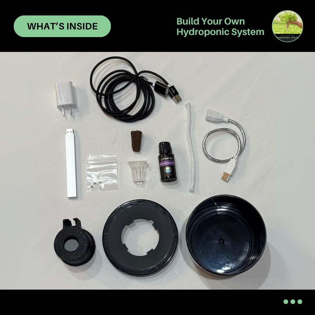 Hydroponic System STEM project components